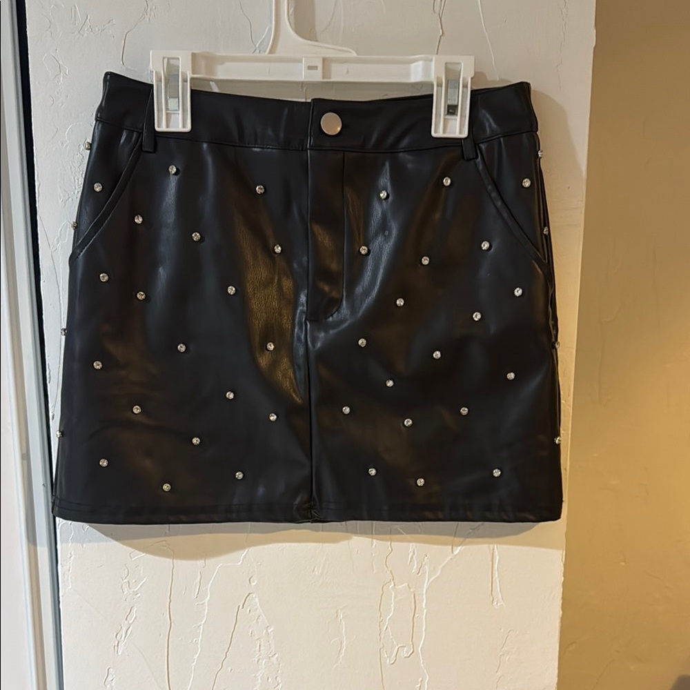 Studded Black Mini Skirt